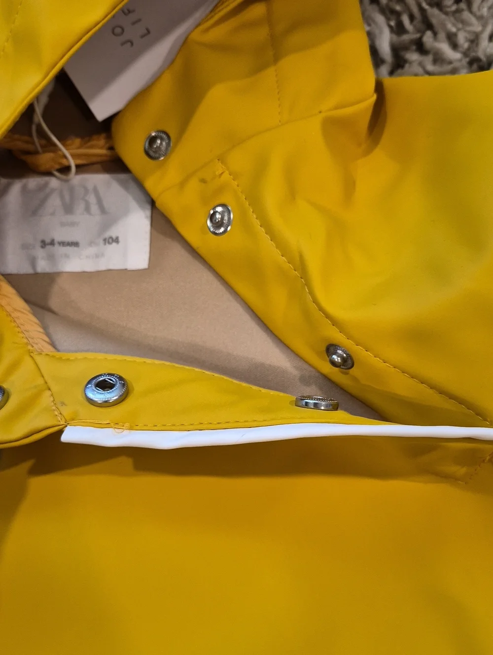 Zara Yellow Hooded Poncho Raincoat
